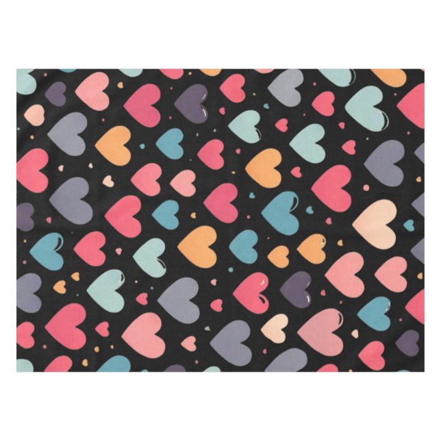 Colourful hearts valentine's day  tablecloth (Front (Horizontal))