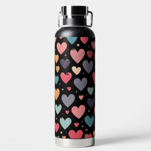 Colourful hearts valentine's day  water bottle