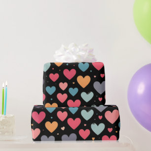 Colourful hearts valentine's day wrapping paper
