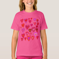 Colourful hearty design T-Shirt