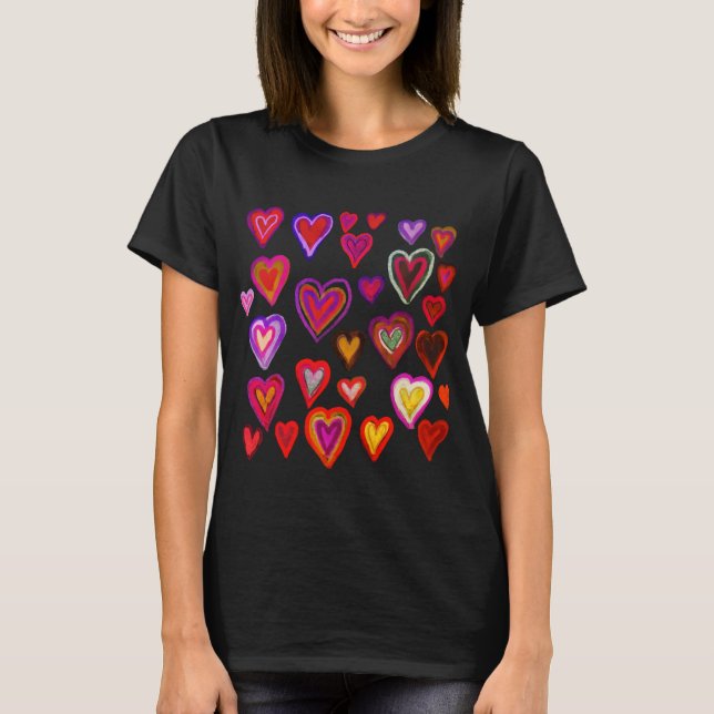 Colourful hearty design T-Shirt (Front)