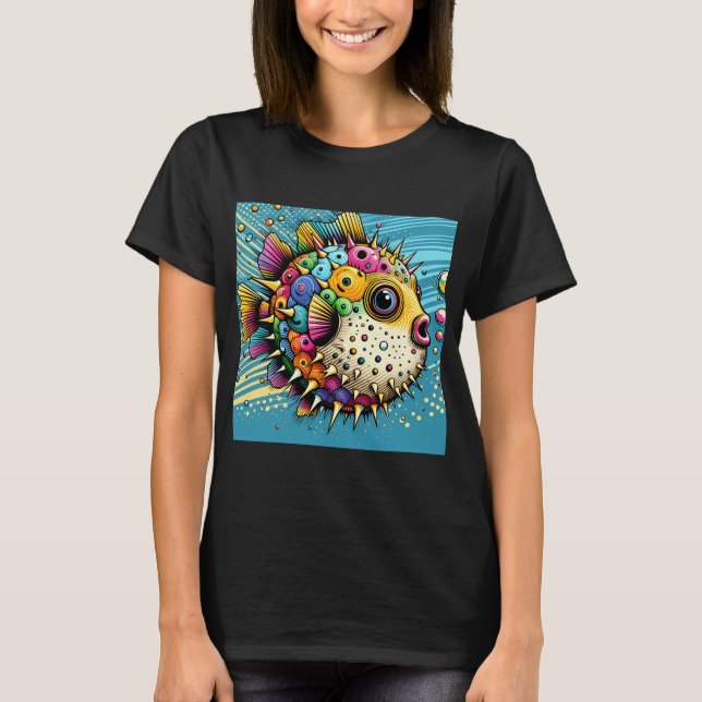 colourful hedgehog fish T-Shirt (Front)