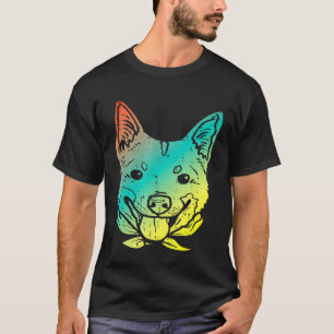 Colourful Heeler Cool Blue Red Australian Cattle D T-Shirt