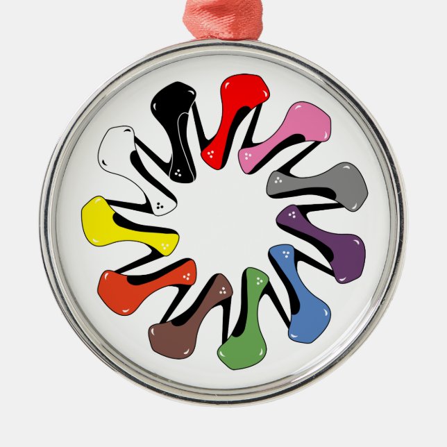 Colourful Heels Metal Tree Decoration (Front)