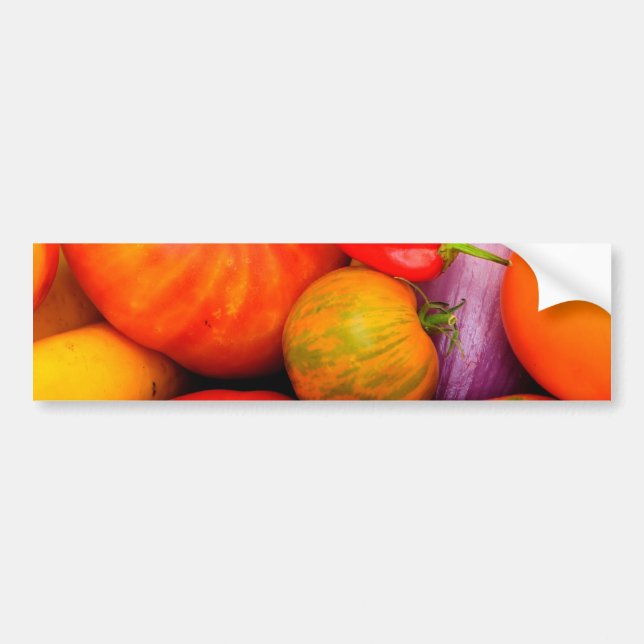 Colourful Heirloom Tomatoes Bumper Sticker (Front)