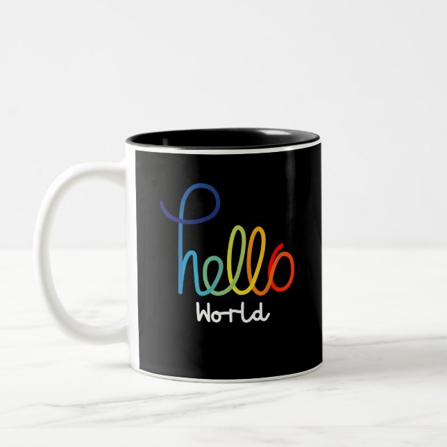 Colourful Hello Mug (Left)