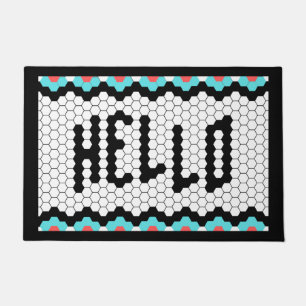 Colourful Hello Tile Design Doormat