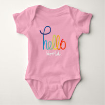 Colourful Hello World Baby Jersey Bodysuit