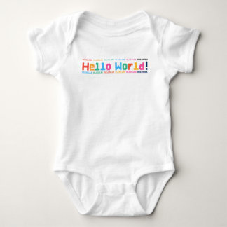 Colourful Hello World Binary Pixel Art Baby Bodysuit