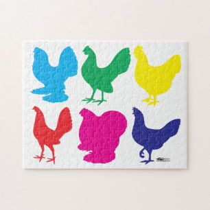 Colourful Hens Jigsaw Puzzle