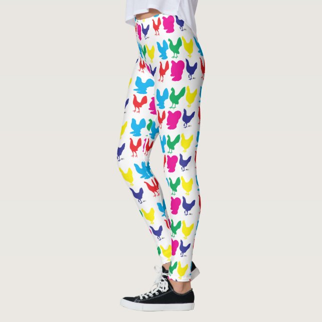 Colourful Hens Leggings (Left)