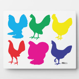 Colourful Hens Plaque