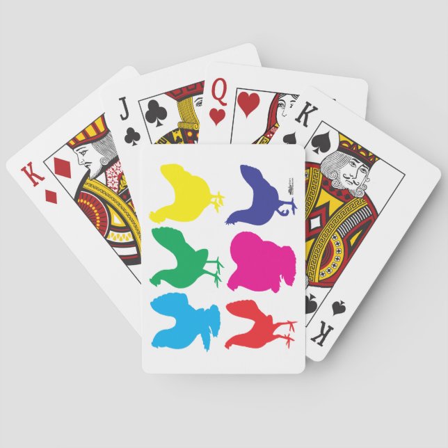 Colourful Hens Playing Cards (Back)