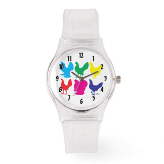 Colourful Hens Watch