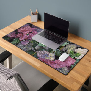 Colourful Heuchera Plant Leaves Botanical Desk Mat