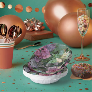 Colourful Heuchera Plant Leaves Botanical Paper Plate
