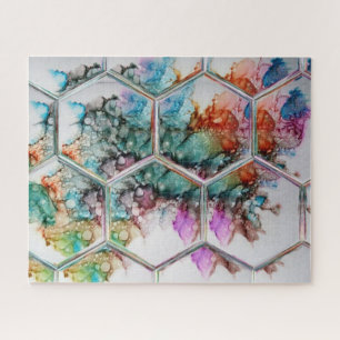 Colourful Hexagon art abstract  Jigsaw Puzzle