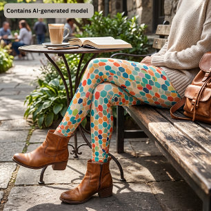 Colourful Hexagon Mosaic Leggings