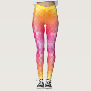 Colourful Hexagon Pattern Leggings – Bright Yoga