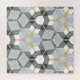 Colourful hexagon square: geometric kaleidoscope. jigsaw puzzle