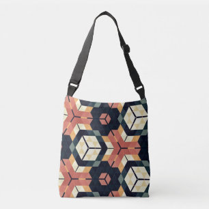 Colourful Hexagon Square Geometric Pattern Crossbody Bag