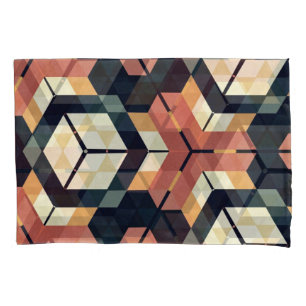 Colourful Hexagon Square Geometric Pattern Pillowcase