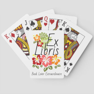 Colourful Hibiscus Book Lover Playing Cards