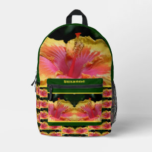 Colourful Hibiscus Flower Close Up Personalised Printed Backpack