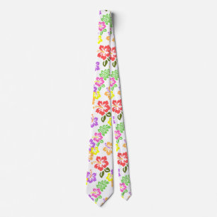 Colourful Hibiscus Flowers in White Tie