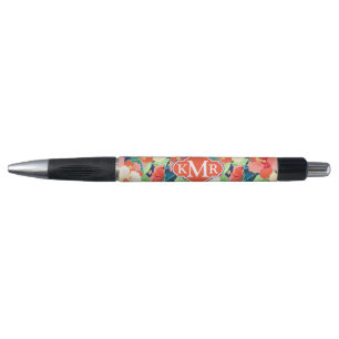 Colourful Hibiscus Pattern Monogram