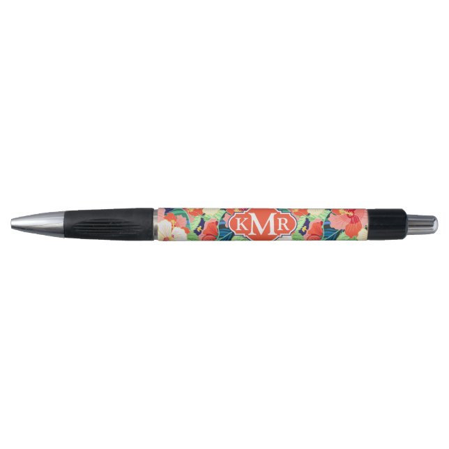 Colourful Hibiscus Pattern | Monogram (Front)