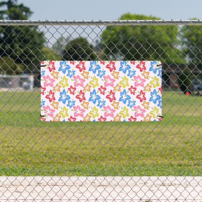 Colourful Hibiscus, Pattern Of Flowers Banner (Insitu)