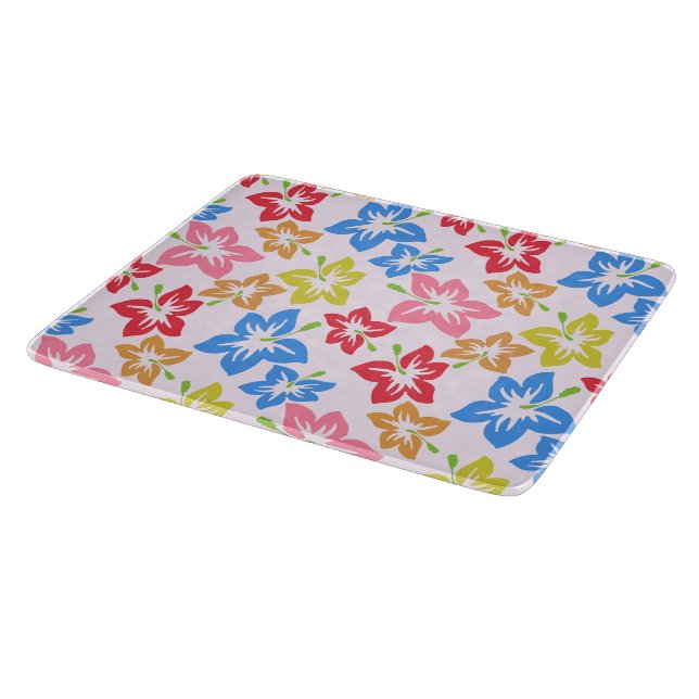 Colourful Hibiscus, Pattern Of Flowers Cutting Board (Corner)