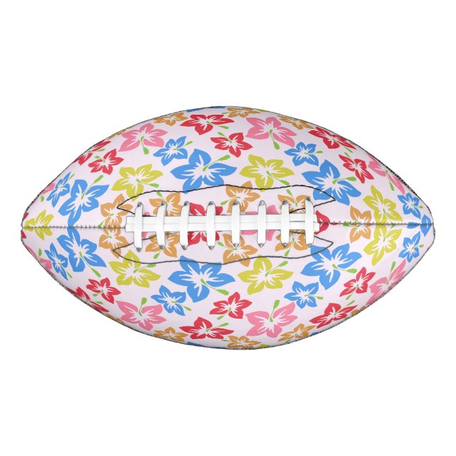 Colourful Hibiscus, Pattern Of Flowers Football (Front)