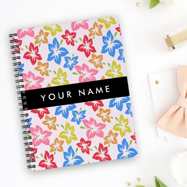 Colourful Hibiscus, Pattern Of Flowers, Your Name Planner (Creator Uploaded)