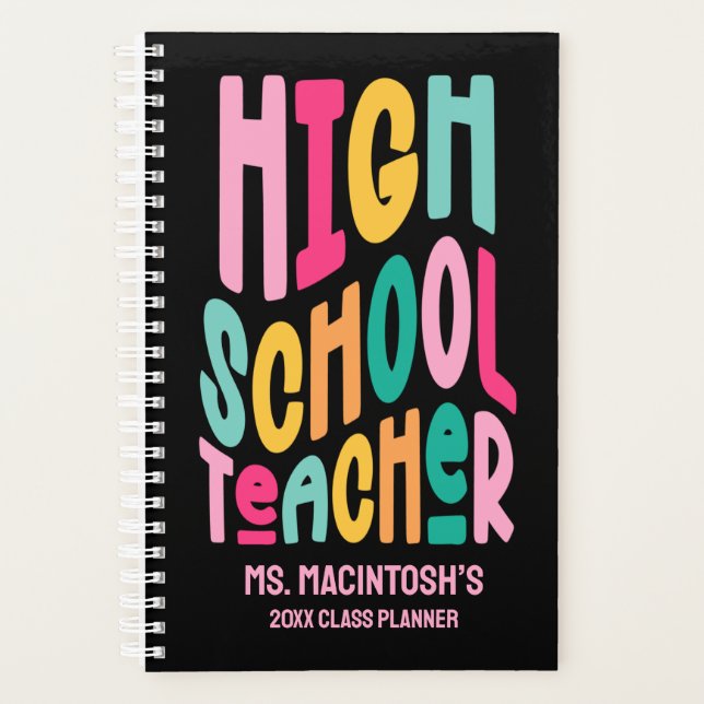 Colourful High School Teacher Class Planner (Front)