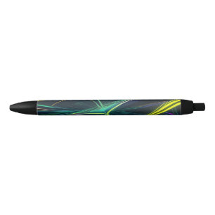 Colourful High Tech Intersecting Lights Black Ink Pen