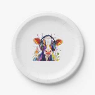 Colourful Highland Cow Paper Plate