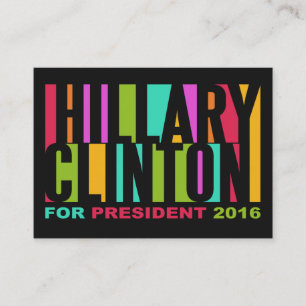 Colourful Hillary Clinton 2016 business cards