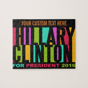 Colourful Hillary Clinton 2016 custom puzzle