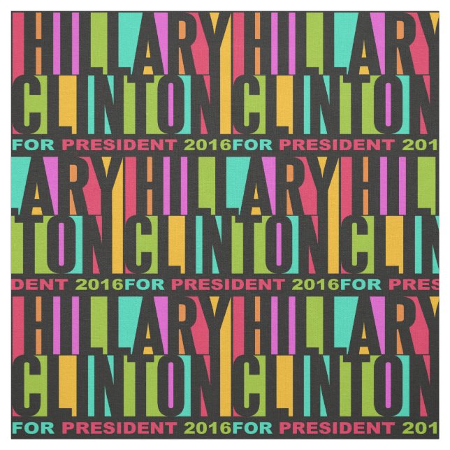 Colourful Hillary Clinton 2016 fabric (Swatch)