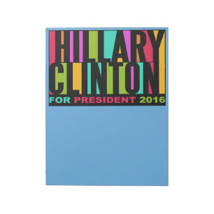 Colourful Hillary Clinton 2016 notepads