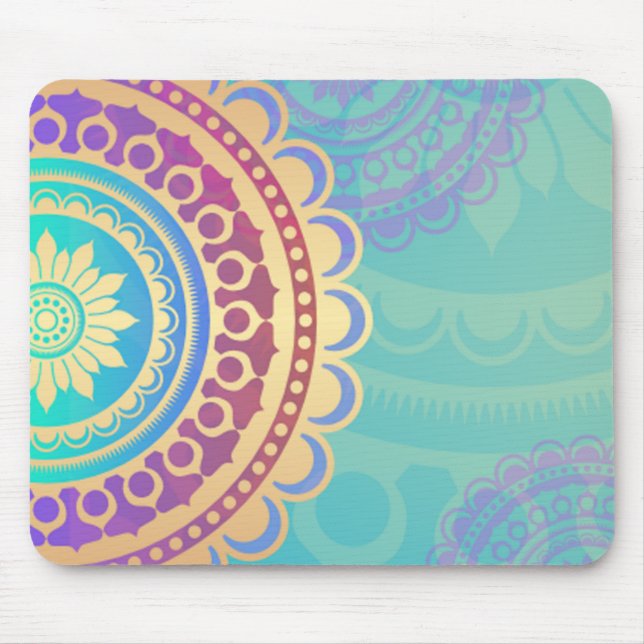 Colourful Hindu Art Pattern Mouse Pad (Front)