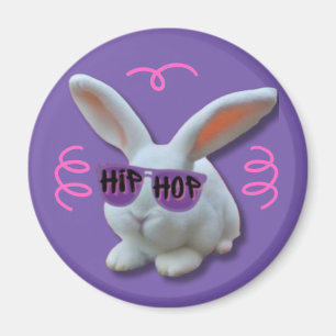 Colourful Hip Hop Bunny  Magnet