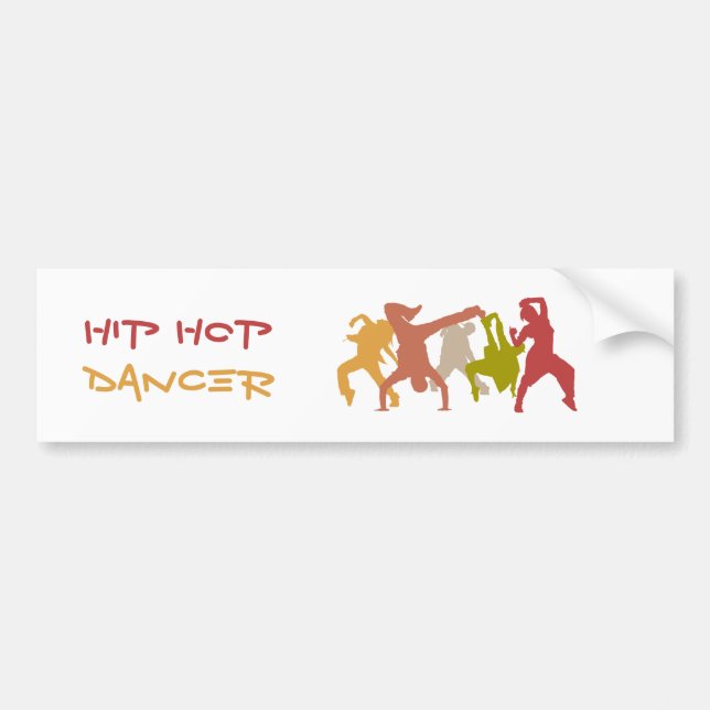 Colourful Hip Hop Dancers Bumper Sticker (Front)