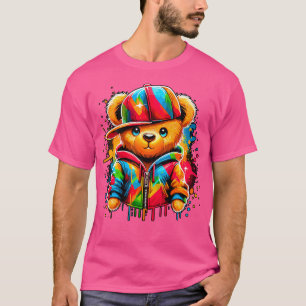 Colourful Hip Hop Teddy Bear Rap Music T-Shirt