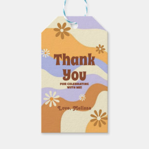 Colourful Hippie Flower Retro Groovy Thank You Gift Tags