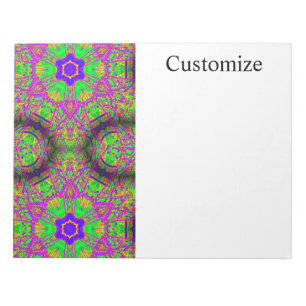 Colourful hippie-style psychedelic  notepad