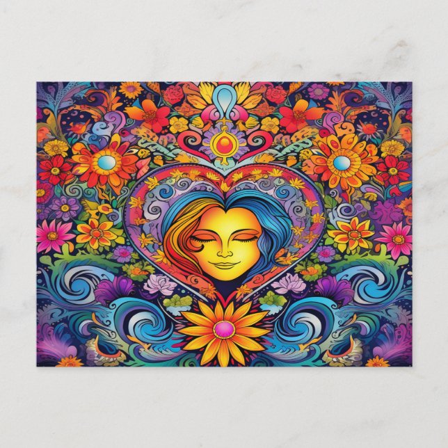 Colourful Hippy Chic Postcard (Front)
