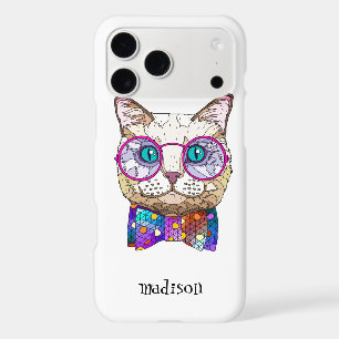 Colourful Hipster Cat, Personalised